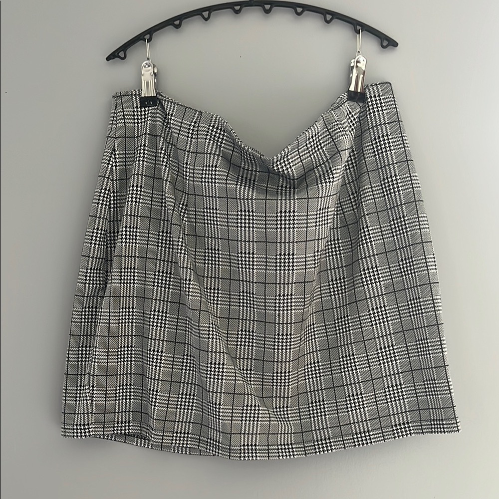 Kate Kason Black and White Mini Plaid Skirt 2X